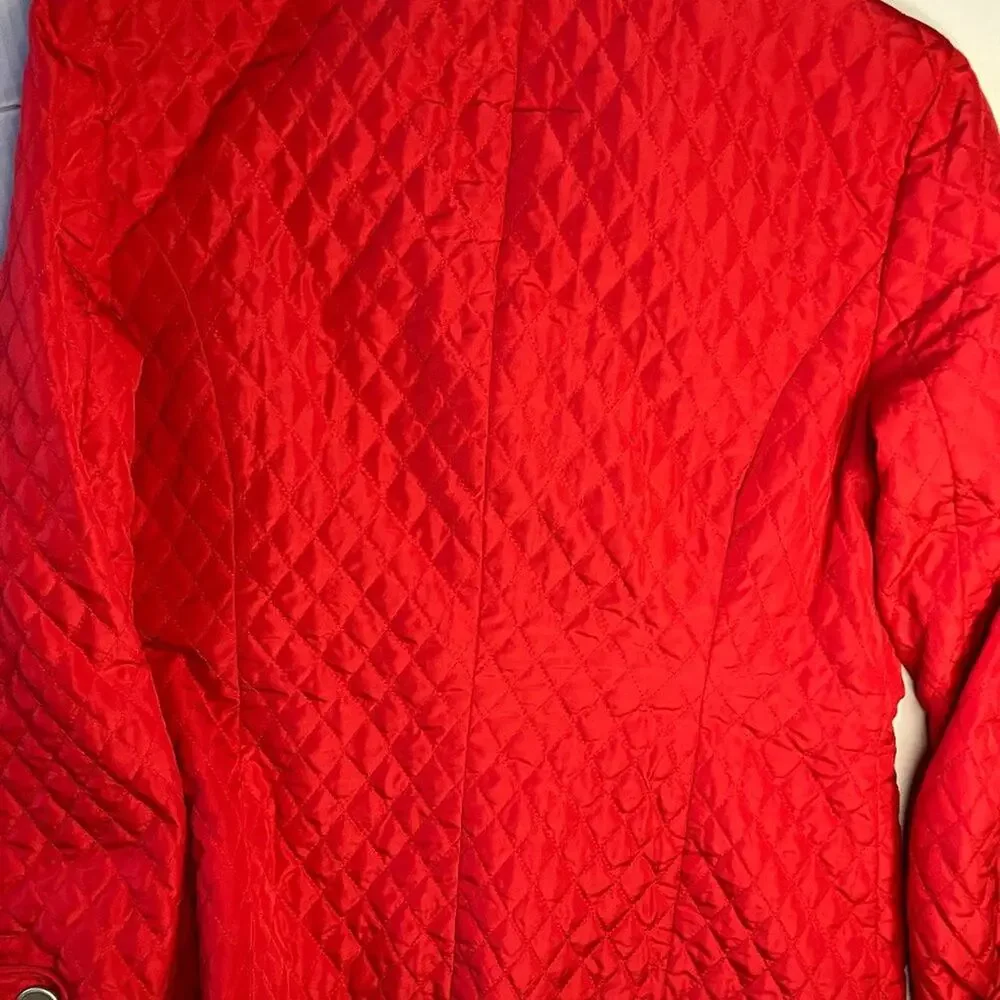 Red Quilted lightweight Button Jacket By R.Q.T. Size M - Picture 4 of 12